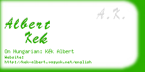 albert kek business card